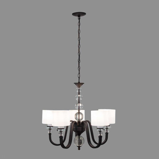 Yosemite Home Decor - Mitchell Peak 5 Light Chandelier in Oil Rubbed Bronze Finish with Dove White Glass - 2009-5U-ORB veiw 2