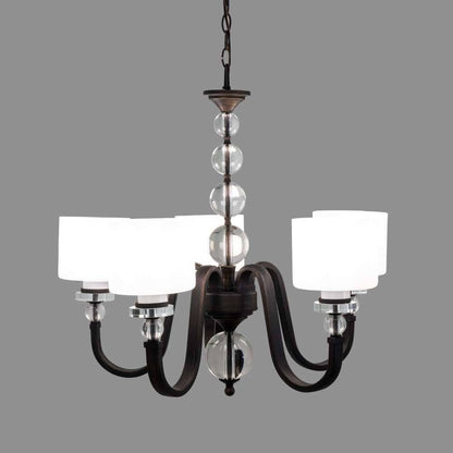 Yosemite Home Decor - Mitchell Peak 5 Light Chandelier in Oil Rubbed Bronze Finish with Dove White Glass - 2009-5U-ORB veiw 4