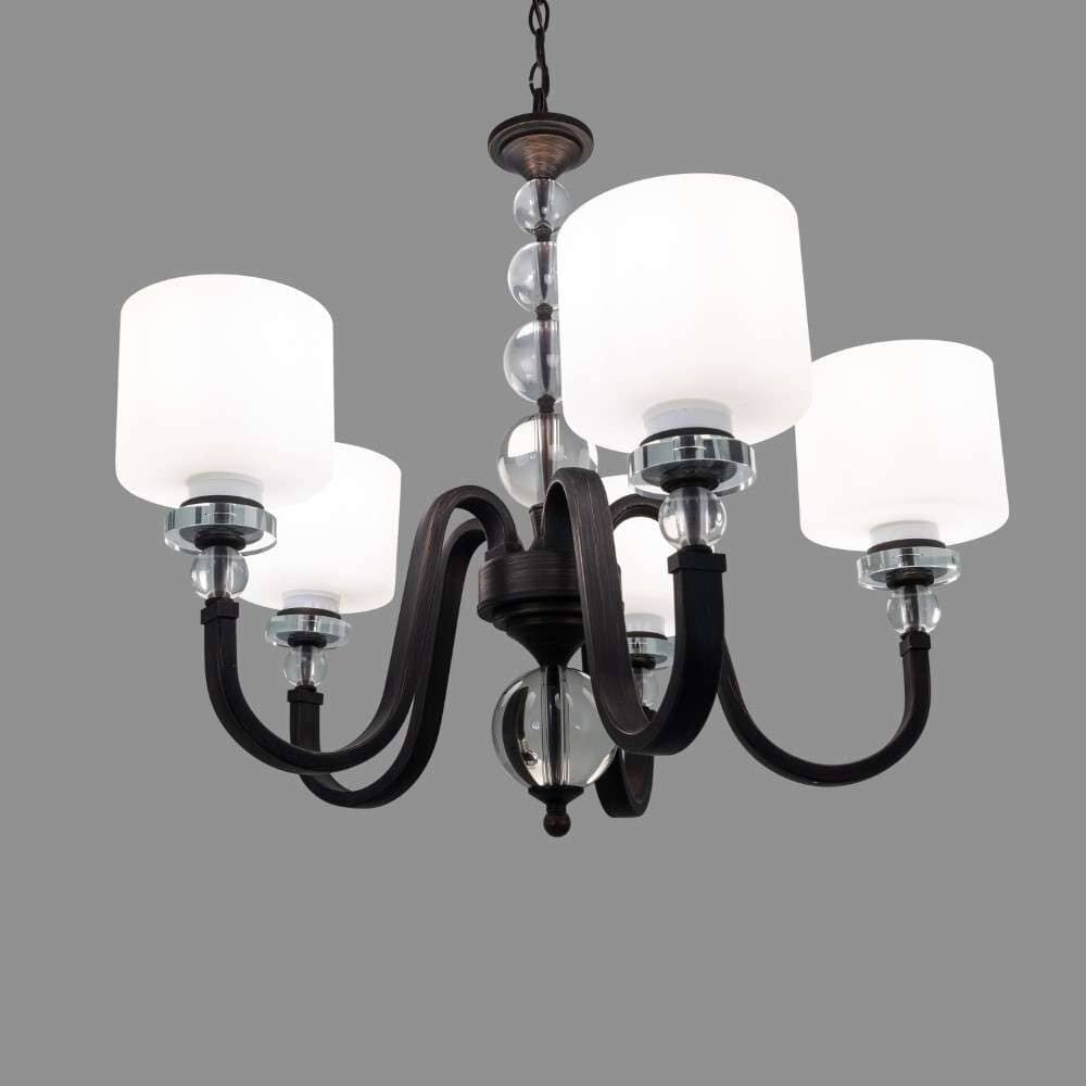 Yosemite Home Decor - Mitchell Peak 5 Light Chandelier in Oil Rubbed Bronze Finish with Dove White Glass - 2009-5U-ORB veiw 5