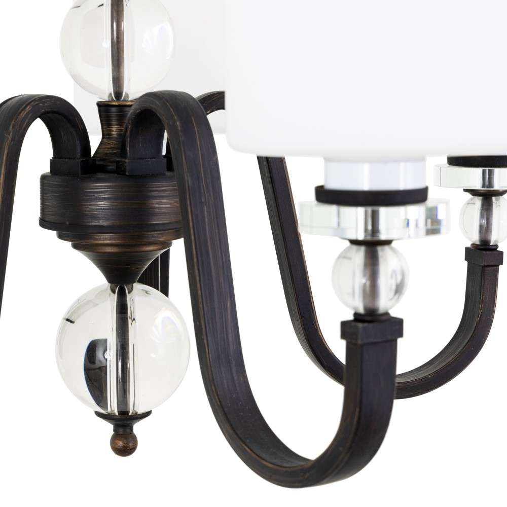 Yosemite Home Decor - Mitchell Peak 5 Light Chandelier in Oil Rubbed Bronze Finish with Dove White Glass - 2009-5U-ORB veiw 6