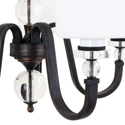 Yosemite Home Decor - Mitchell Peak 5 Light Chandelier in Oil Rubbed Bronze Finish with Dove White Glass - 2009-5U-ORB veiw 6