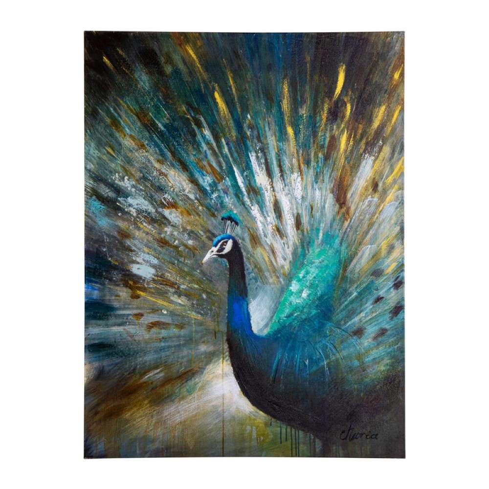 Yosemite Home Decor - Peacock Prowess Original Hand Painted Wall Art - DCB627 veiw 1
