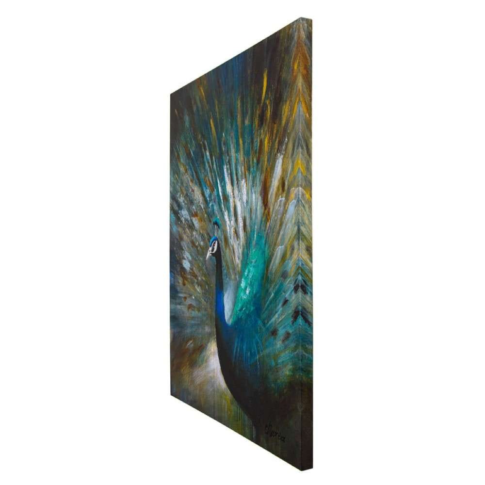 Yosemite Home Decor - Peacock Prowess Original Hand Painted Wall Art - DCB627 veiw 3