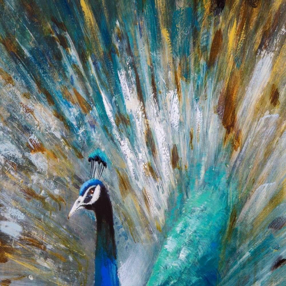 Yosemite Home Decor - Peacock Prowess Original Hand Painted Wall Art - DCB627 veiw 6