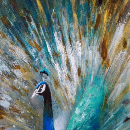 Yosemite Home Decor - Peacock Prowess Original Hand Painted Wall Art - DCB627 veiw 6