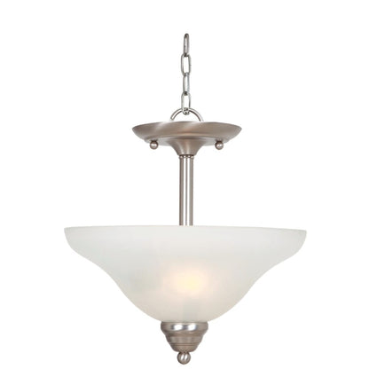 Yosemite Home Decor - Ribbon Falls 2 Lights in verted Pendant in Satin Nickel Finish - 93451-SN veiw 1
