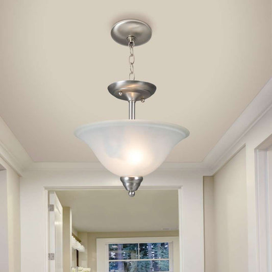 Yosemite Home Decor - Ribbon Falls 2 Lights in verted Pendant in Satin Nickel Finish - 93451-SN veiw 2