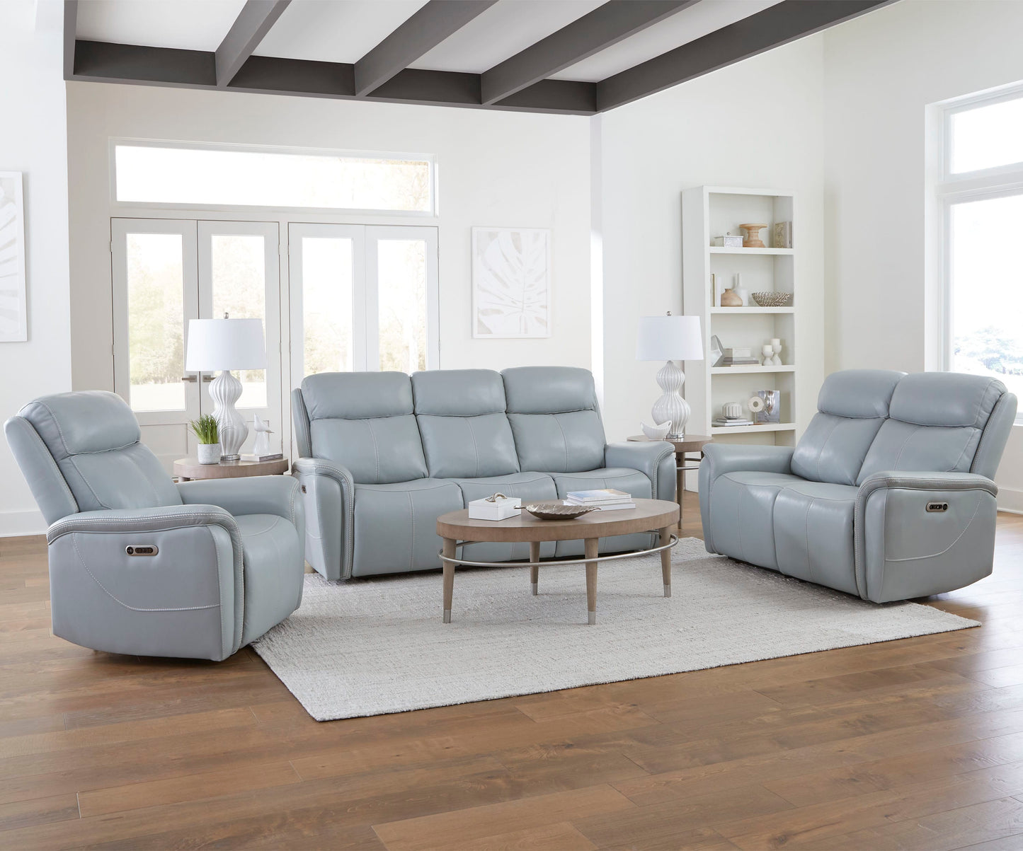 Parker House - Cascade - Seamist Grey Power Recliner - MCAS#812PH-SMGR