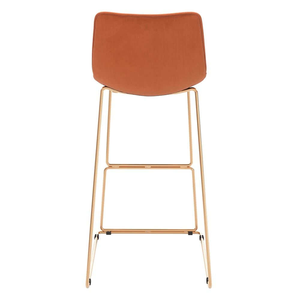 Zuo Modern - Adele Barstool (Set of 2) Orange & Gold - 109502 veiw 4
