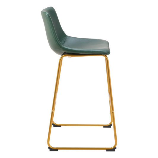 Zuo Modern - Augusta Barstool (Set of 2) Green & Gold - 109961 veiw 2