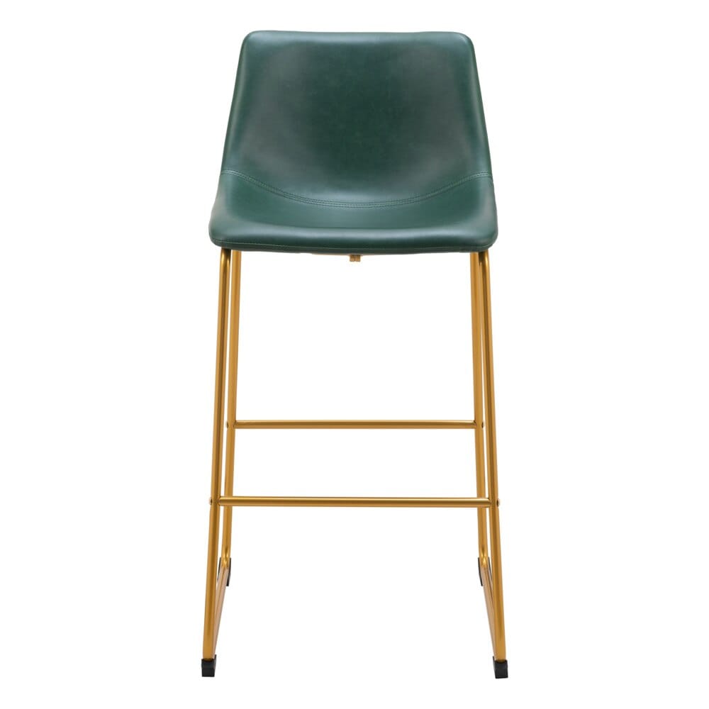 Zuo Modern - Augusta Barstool (Set of 2) Green & Gold - 109961 veiw 3