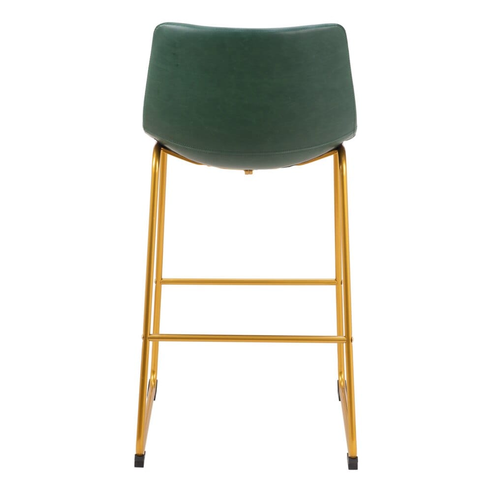 Zuo Modern - Augusta Barstool (Set of 2) Green & Gold - 109961 veiw 4