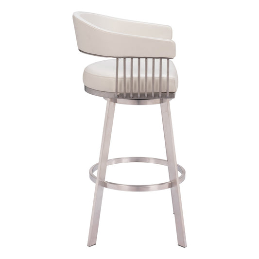 Zuo Modern - Bantry Swivel Barstool White - 110046 veiw 2