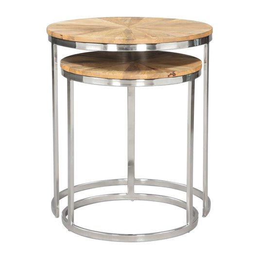 Zuo Modern - Bari Nesting Table Set (2-Piece) Natural - 109776 veiw 2