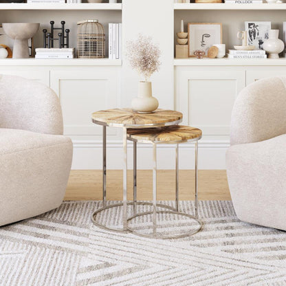 Zuo Modern - Bari Nesting Table Set (2-Piece) Natural - 109776 veiw 5