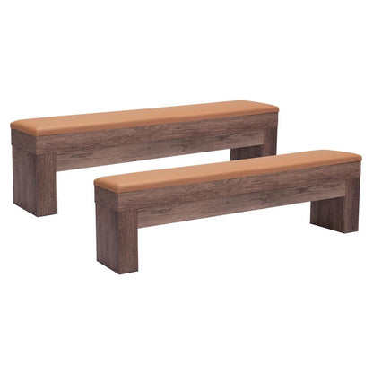 Zuo Modern - Bonker Storage Bench (Set of 2) Brown - 109497 veiw 1
