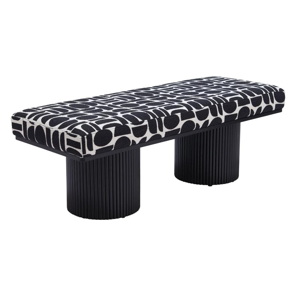 Zuo Modern - Botoia Bench Black & White - 110183 veiw 4