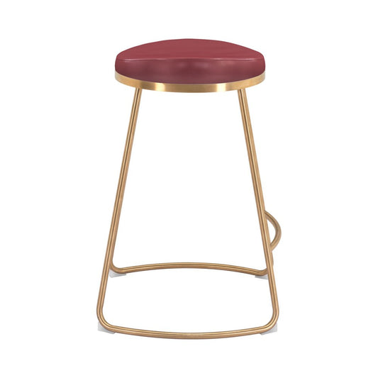 Zuo Modern - Bree Counter Stool (Set of 2) Burgundy & Gold - 101261 veiw 2
