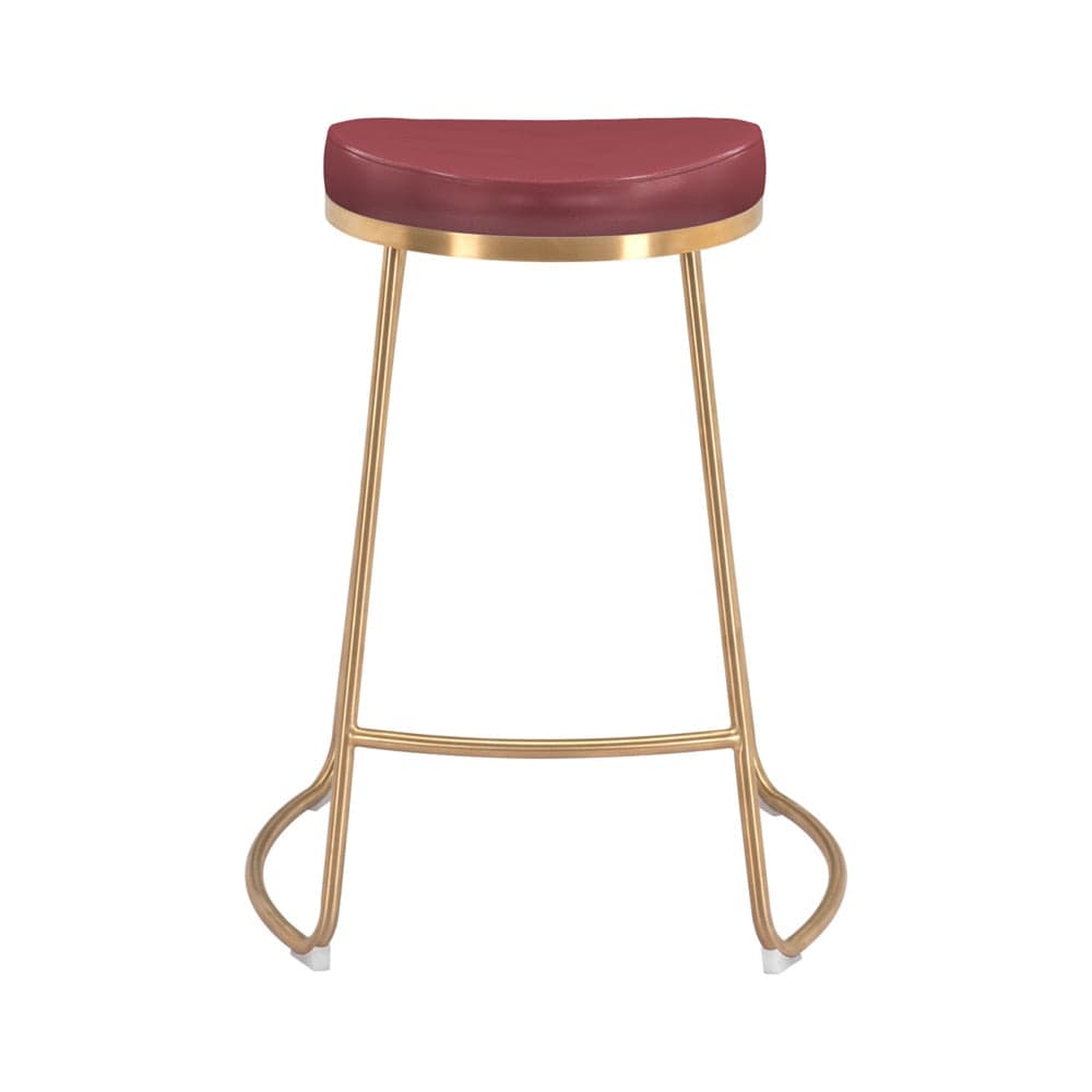 Zuo Modern - Bree Counter Stool (Set of 2) Burgundy & Gold - 101261 veiw 3