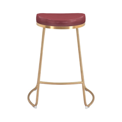 Zuo Modern - Bree Counter Stool (Set of 2) Burgundy & Gold - 101261 veiw 3