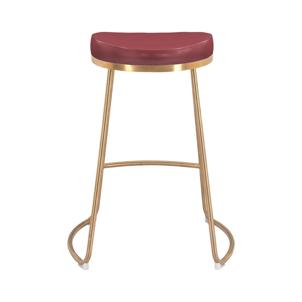 Zuo Modern - Bree Counter Stool (Set of 2) Burgundy & Gold - 101261 veiw 4