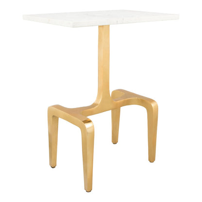Zuo Modern - Clement Side Table White & Gold - 101512 veiw 1