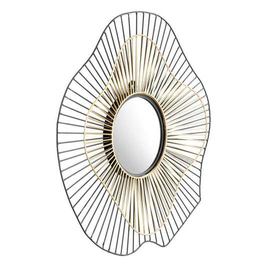 Zuo Modern - Comet Round Mirror Black & Gold - A12217 veiw 1