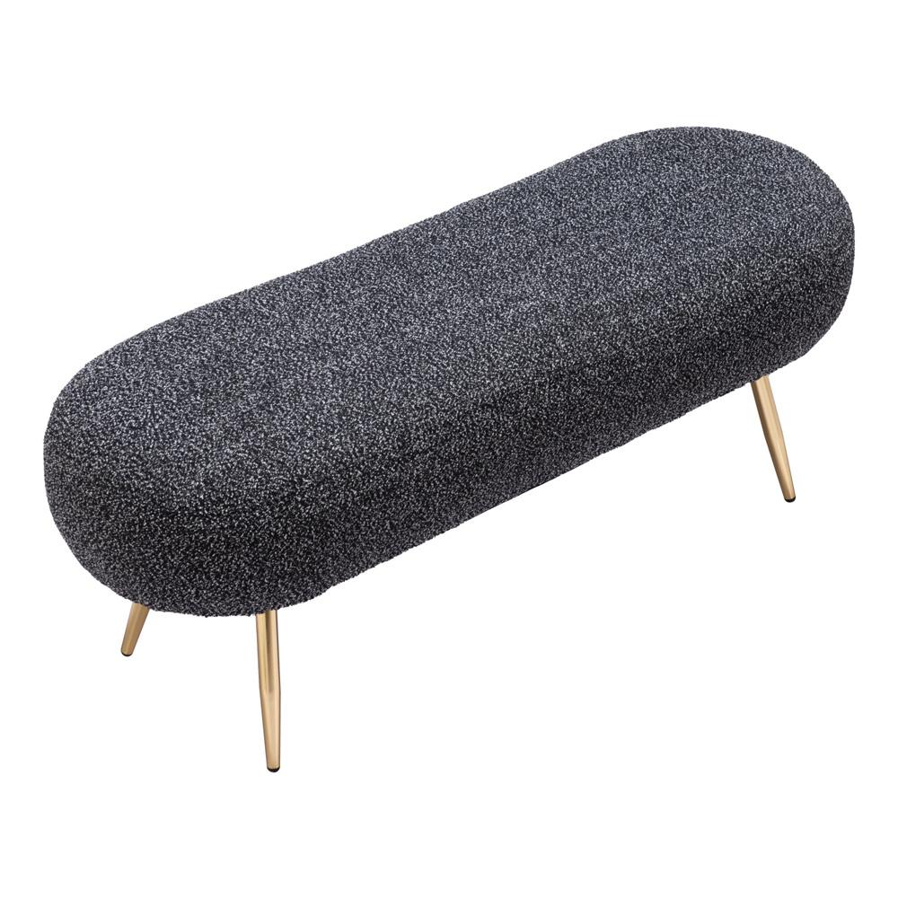 Zuo Modern - Creek Bench Glitter Black - 110081 veiw 4