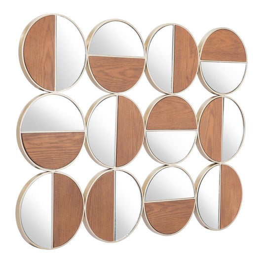 Zuo Modern - Cycle Round Mirror Gold & Walnut - A12201 veiw 1