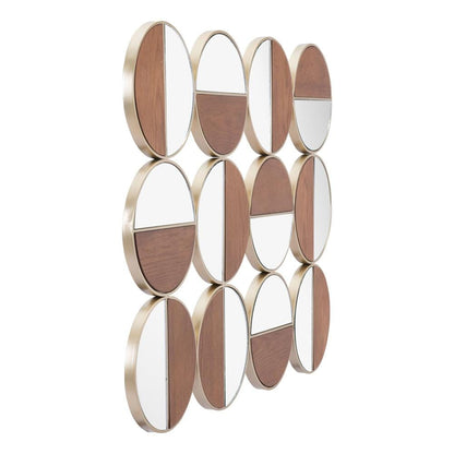 Zuo Modern - Cycle Round Mirror Gold & Walnut - A12201 veiw 3