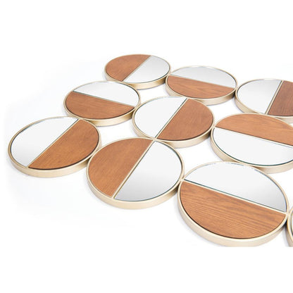 Zuo Modern - Cycle Round Mirror Gold & Walnut - A12201 veiw 4