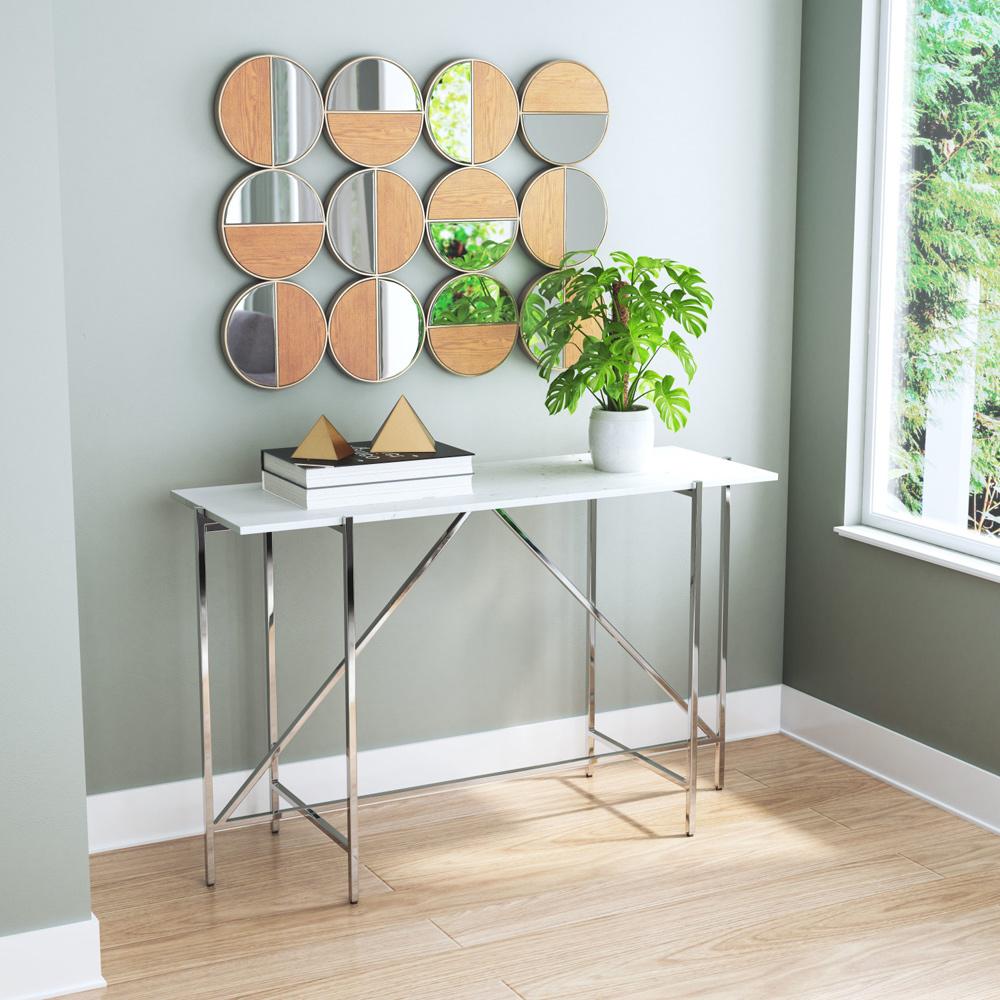 Zuo Modern - Cycle Round Mirror Gold & Walnut - A12201 veiw 5
