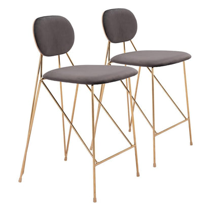 Zuo Modern - Georges Counter Stool (Set of 2) Gray & Gold - 109662 veiw 1