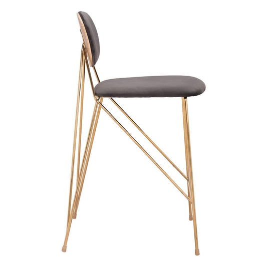 Zuo Modern - Georges Counter Stool (Set of 2) Gray & Gold - 109662 veiw 2