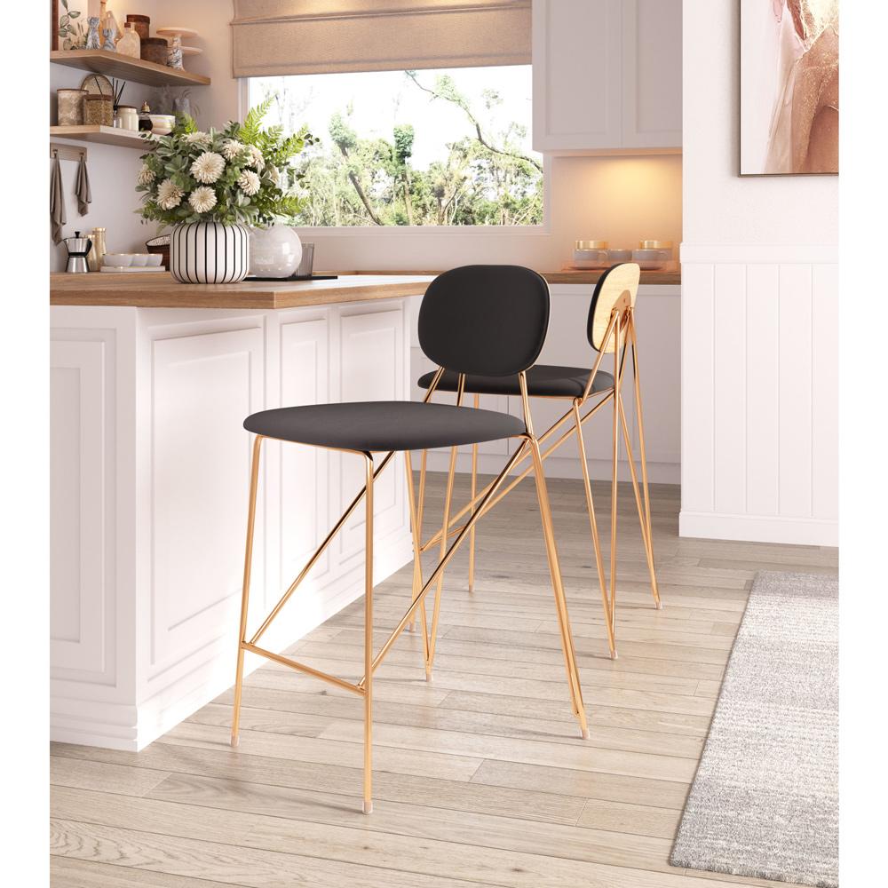 Zuo Modern - Georges Counter Stool (Set of 2) Gray & Gold - 109662 veiw 5