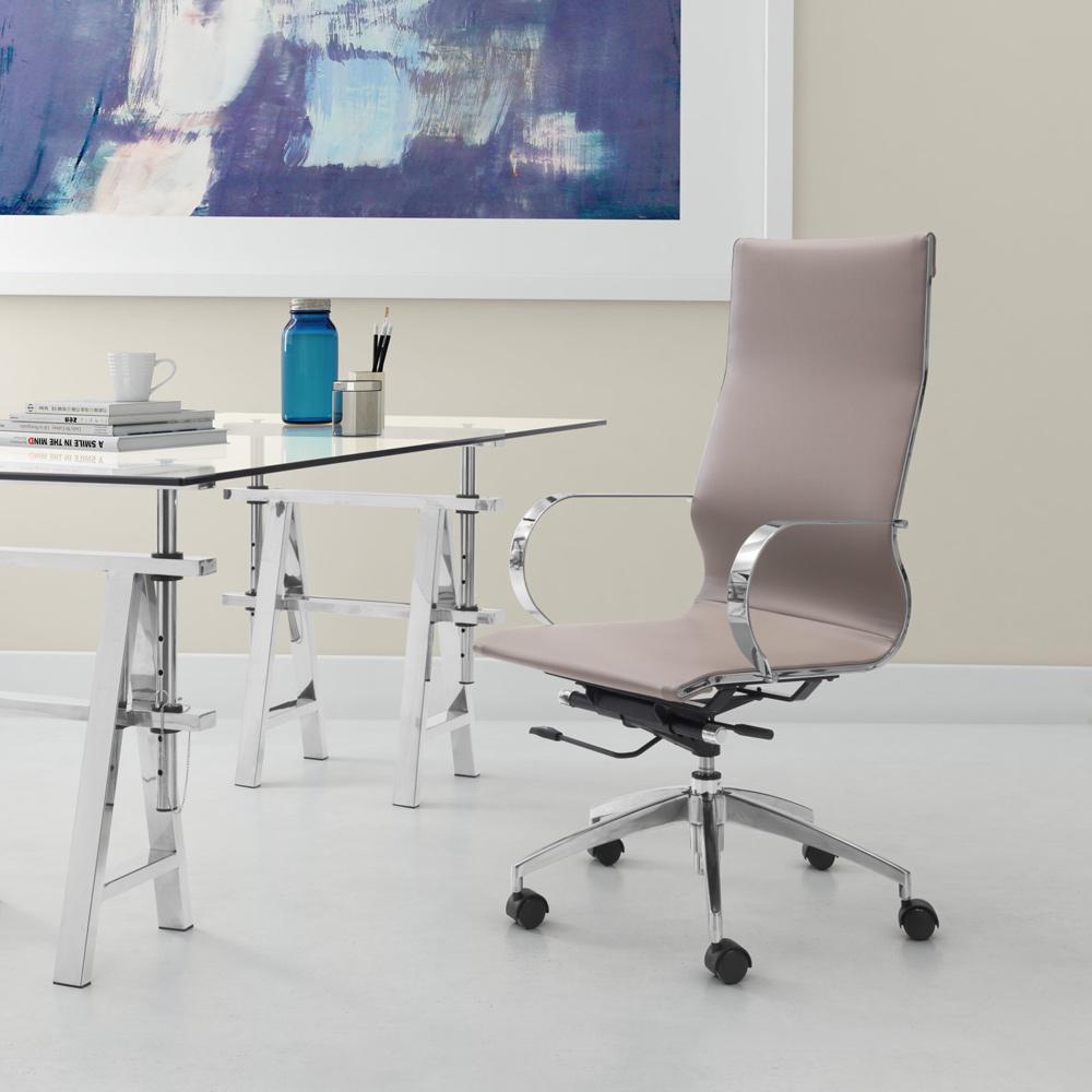 Zuo Modern - Glider High Back Office Chair Taupe - 100373 veiw 5