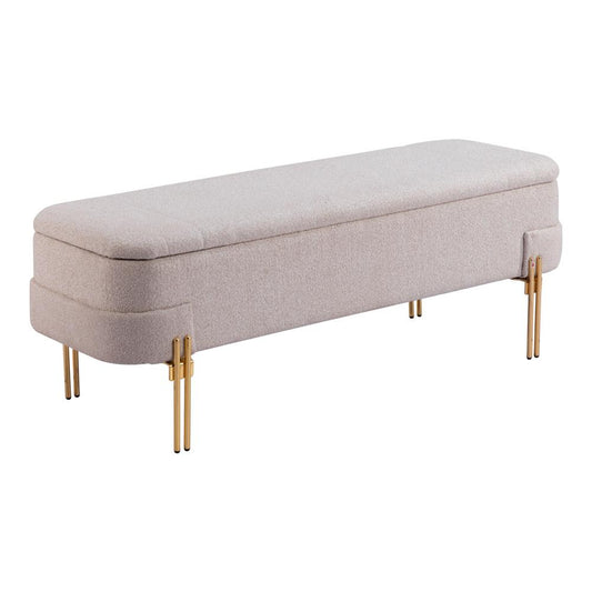 Zuo Modern - Lebreton Storage Bench Oatmeal Beige - 110082 veiw 1