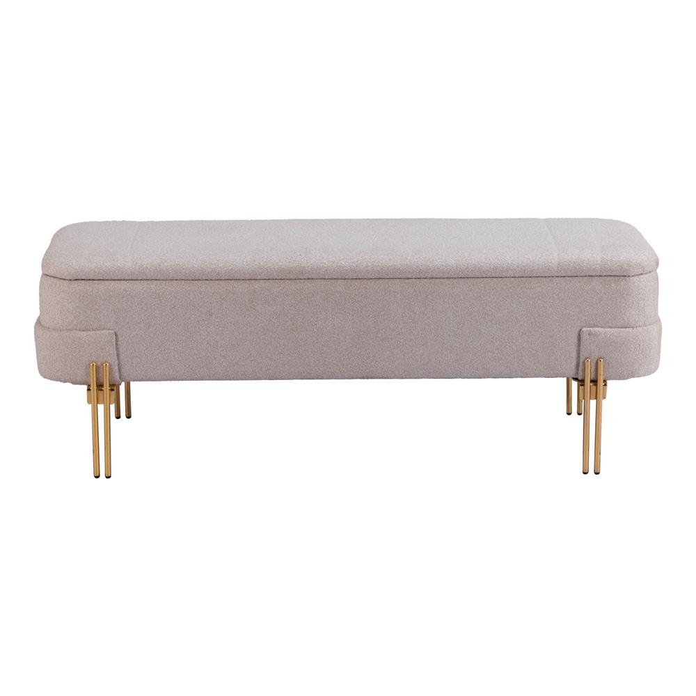 Zuo Modern - Lebreton Storage Bench Oatmeal Beige - 110082 veiw 3