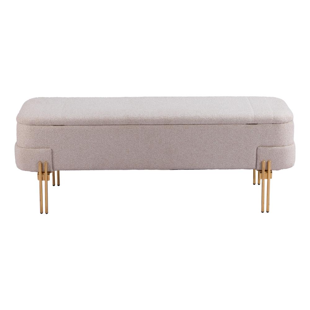 Zuo Modern - Lebreton Storage Bench Oatmeal Beige - 110082 veiw 4