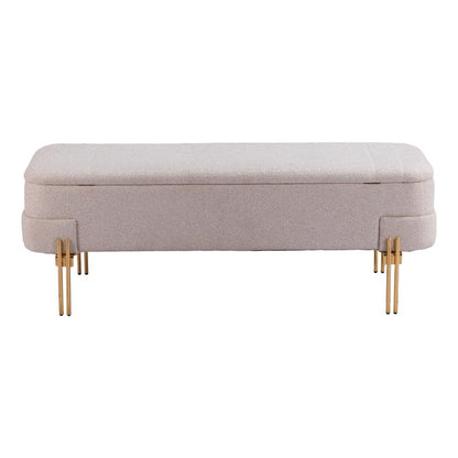 Zuo Modern - Lebreton Storage Bench Oatmeal Beige - 110082 veiw 4