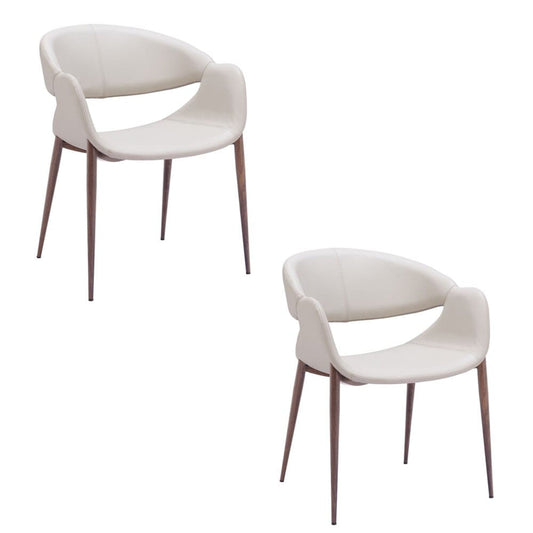Zuo Modern - Limay Dining Chair (Set of 2) Beige & Walnut - 109971 veiw 1