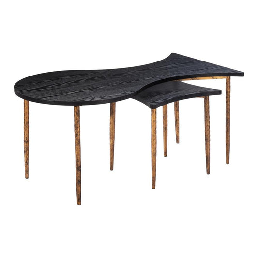Zuo Modern - Norden Coffee Table Set (2-Piece) Black & Bronze - 110032 veiw 1