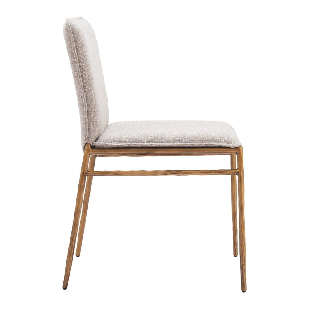 Zuo Modern - Nordvest Dining Chair Beige & Gold - 110275 veiw 2