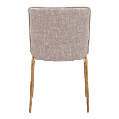 Zuo Modern - Nordvest Dining Chair Beige & Gold - 110275 veiw 4
