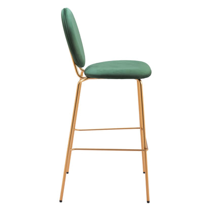 Zuo Modern - Odessa Barstool (Set of 2) Green & Gold - 109806 veiw 2