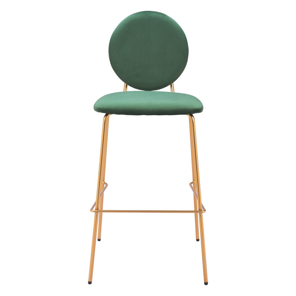Zuo Modern - Odessa Barstool (Set of 2) Green & Gold - 109806 veiw 3