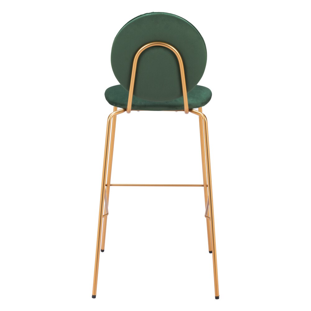 Zuo Modern - Odessa Barstool (Set of 2) Green & Gold - 109806 veiw 4