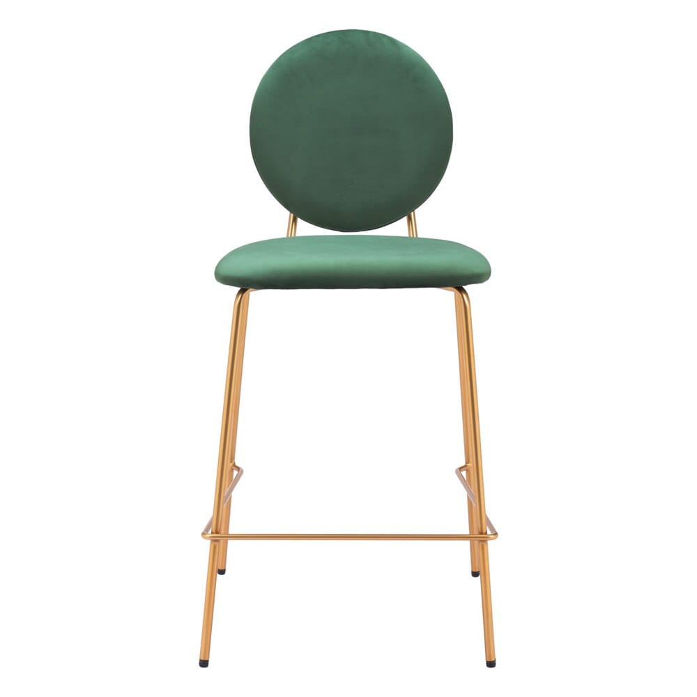 Zuo Modern - Odessa Counter Stool (Set of 2) Green & Gold - 109805 veiw 3