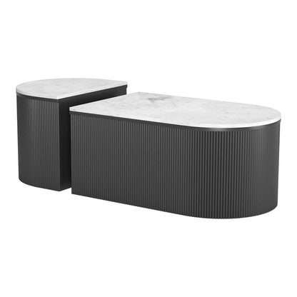 Zuo Modern - Ormara Coffee Table Set (2-Piece) White & Black - 109920 veiw 1