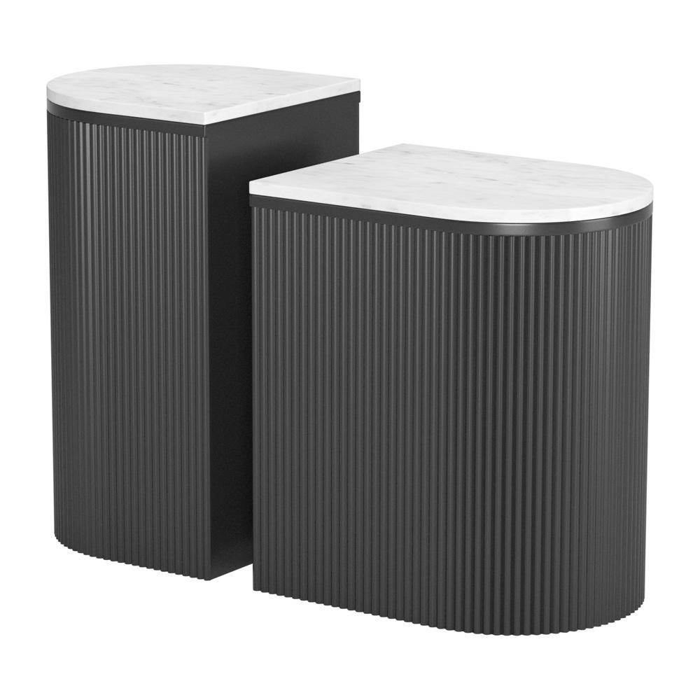 Zuo Modern - Ormara Side Table Set (2-Piece) White & Black - 109919 veiw 1